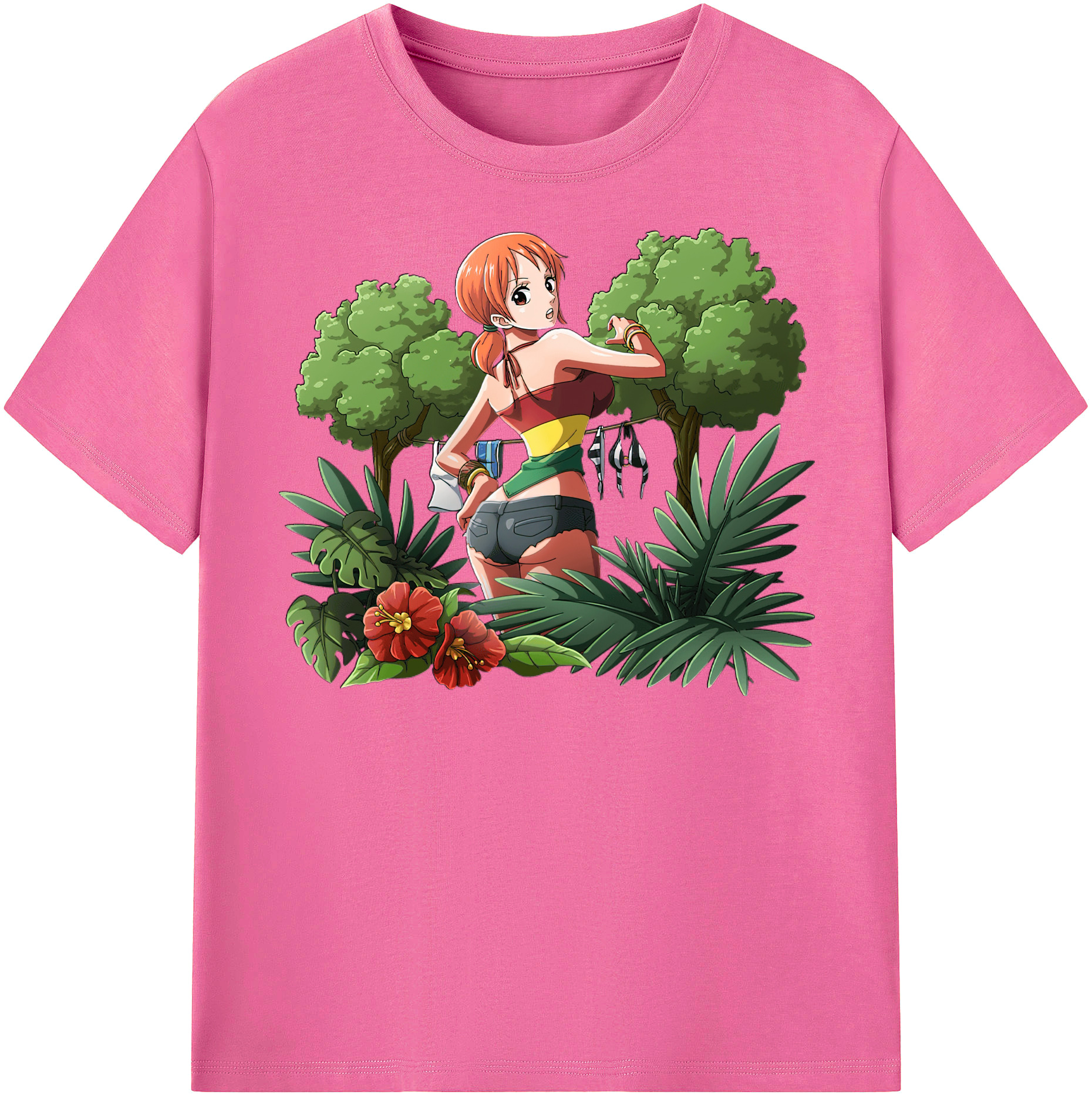 （画像用） ワンピース ナミ ONE PIECE Nami レディースカジュアルプリントTシャツ（綿100％）